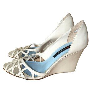 Women's Luichiny Cream Wedge Heels Sandals Strappy Off White 8 Made in Brazil